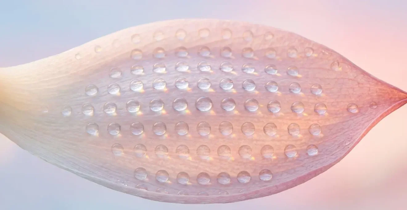 Close-up visualization of derma-roller needles creating controlled micro-channels in skin layers