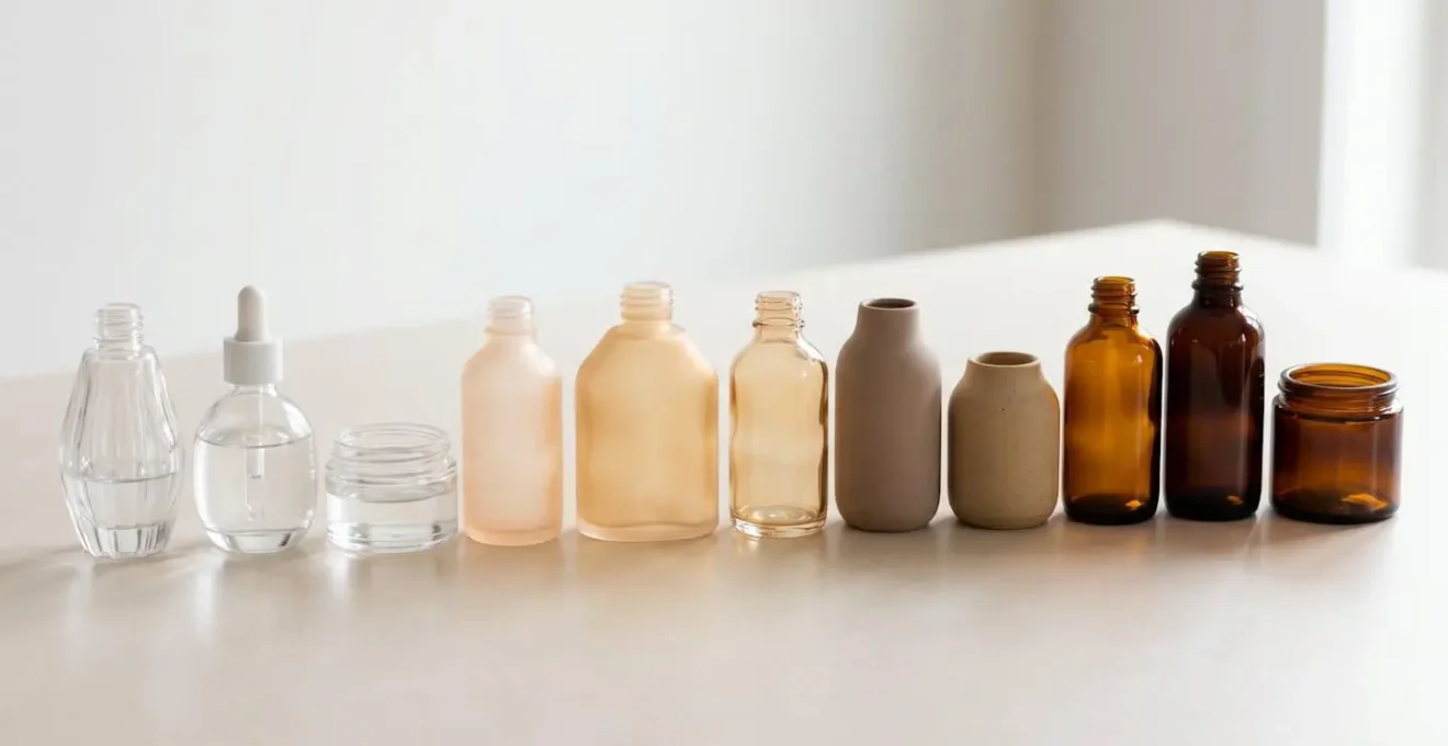 Serene arrangement showing gradual progression of skincare products for barrier recovery