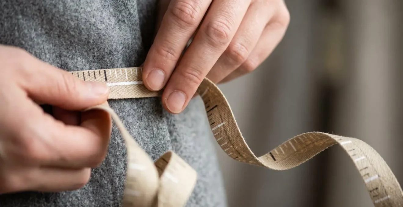 Professional demonstration of proper body measurement techniques for accurate online shopping