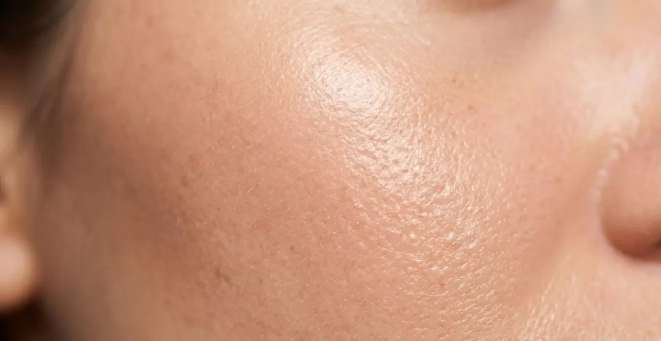Extreme close-up of radiant skin texture showing natural glow and smoothness
