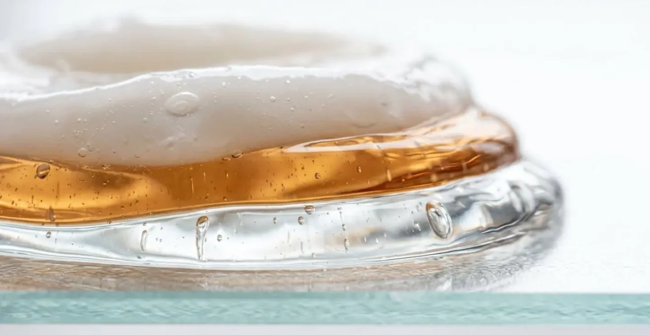 Visual demonstration of retinol sandwich method with moisturizer layers