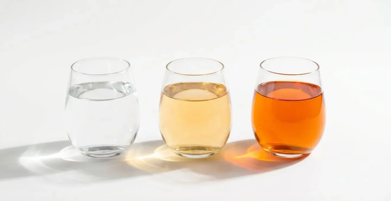 Visual representation of vitamin C serum oxidation stages through color gradients